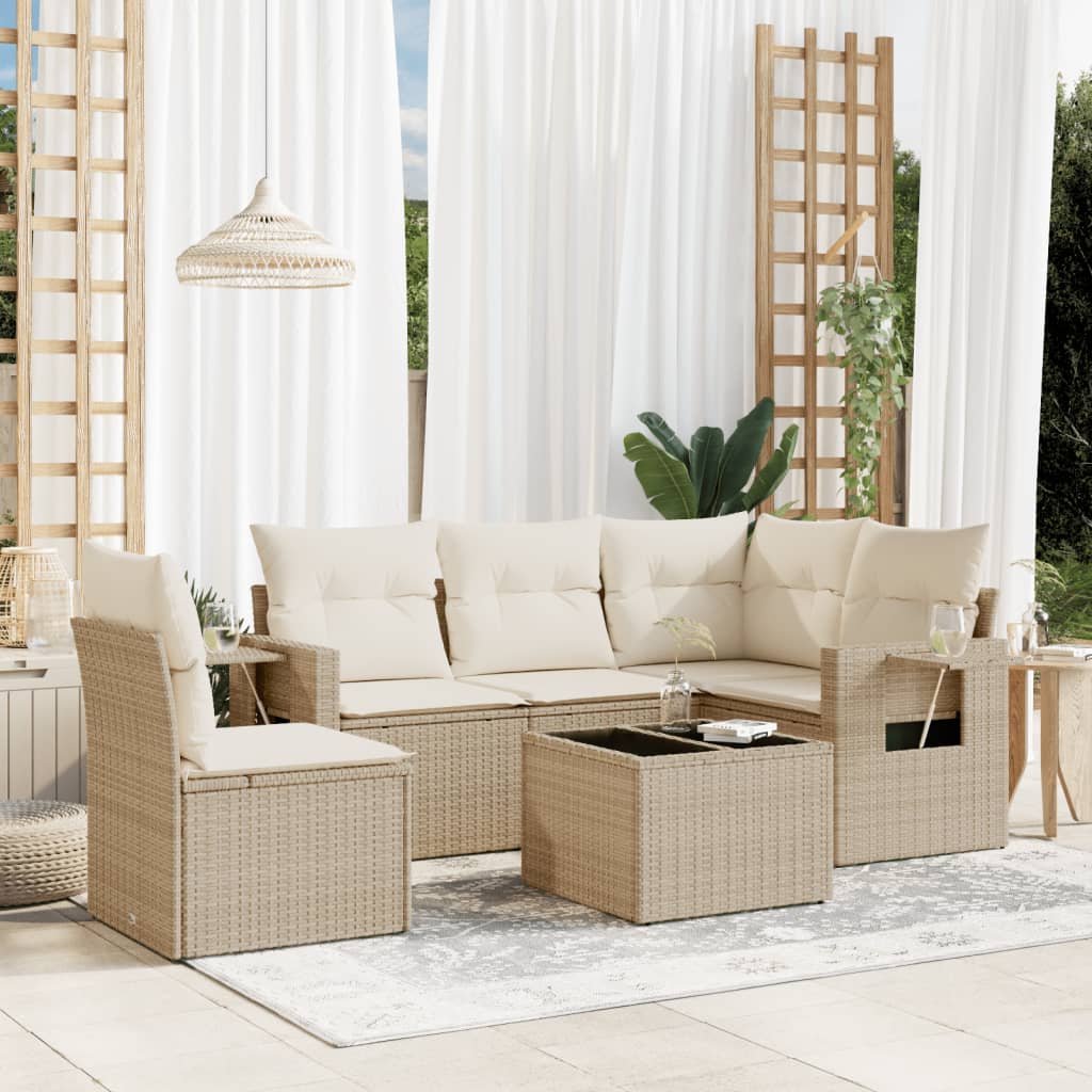vidaXL 5-piece Lounge Set with Cushions Poly Rattan Black