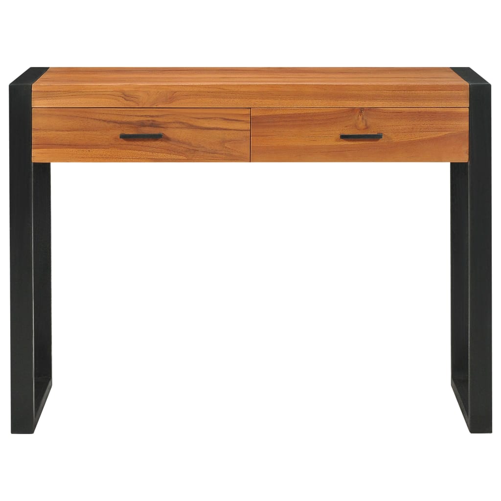 vidaXL Desk with 2 drawers 100x40x75 cm solid teak wood