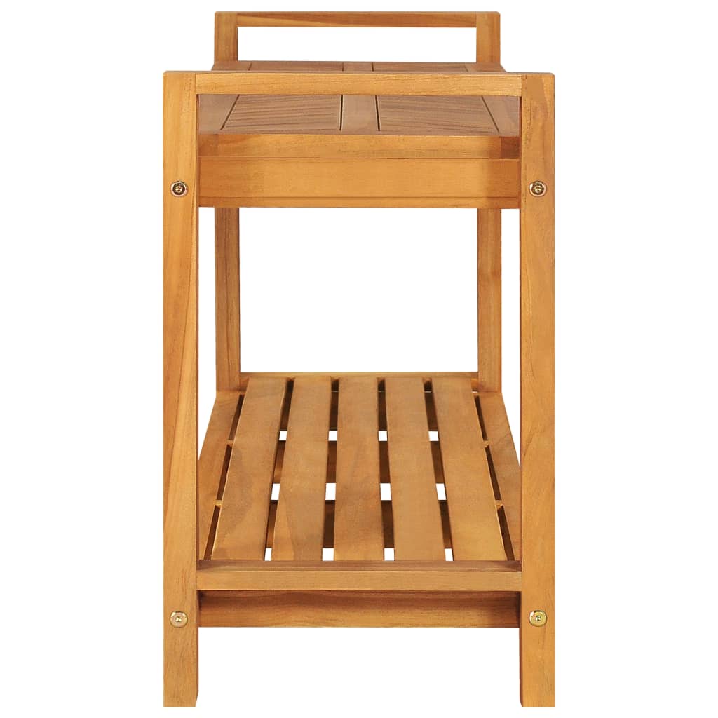vidaXL Bank met opslag Bruin 160 x 30 x 50 cm Massief teakhout