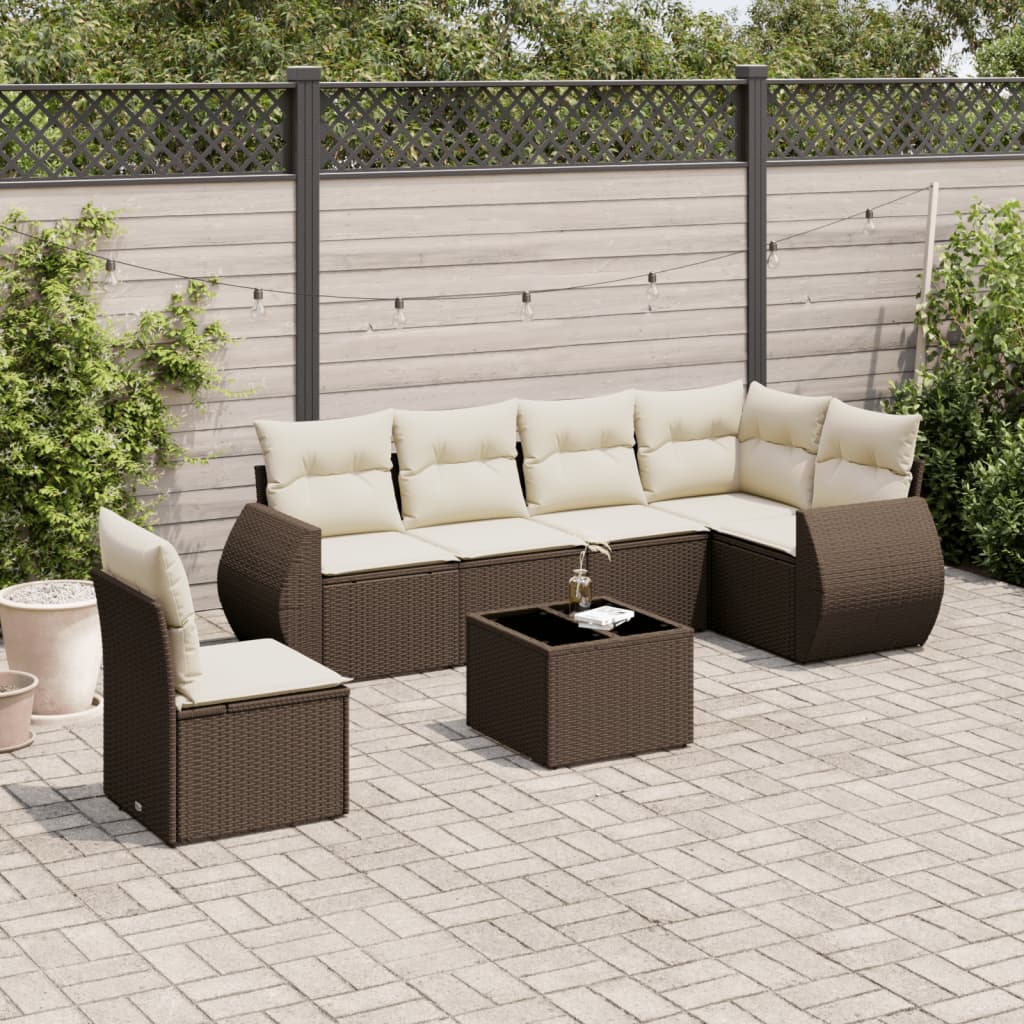 vidaXL 6-Piece Lounge Set with Cushions Poly Rattan Black