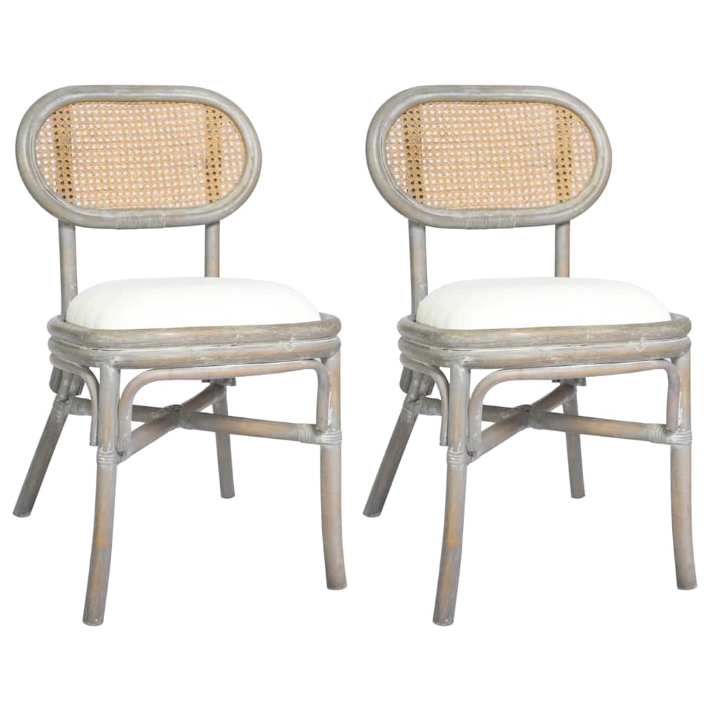 vidaXL Dining Chairs 2 pcs linen grey