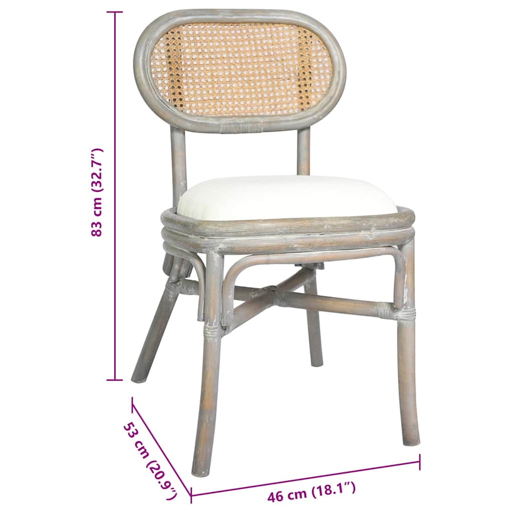 vidaXL Dining Chairs 2 pcs linen grey