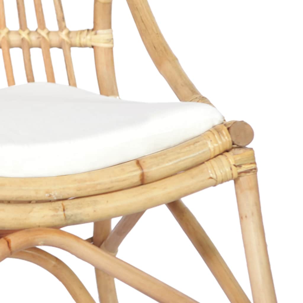 vidaXL Stoel rattan en linnen