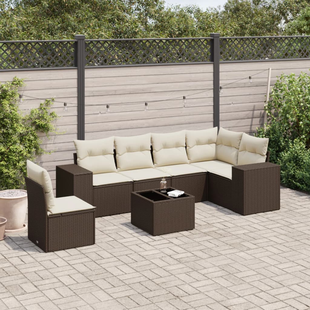 vidaXL 6-piece Lounge Set with Cushions Poly Rattan Black