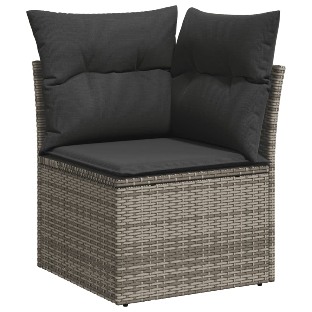 vidaXL 5-delige Loungeset met kussens poly rattan zwart