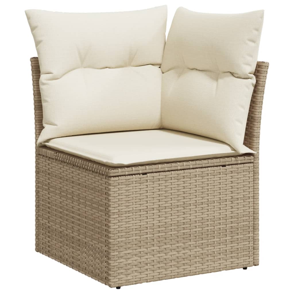 vidaXL 7-delige Loungeset met kussens poly rattan zwart
