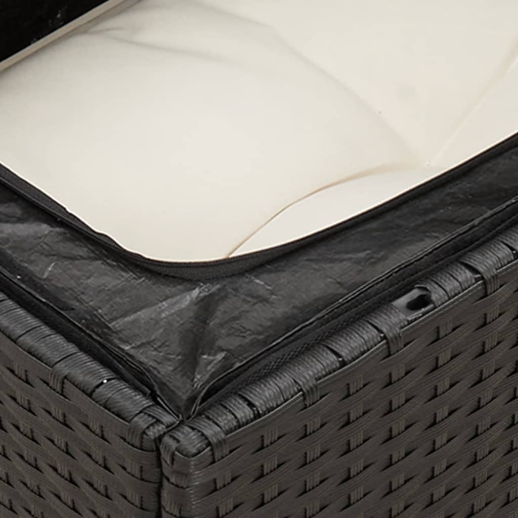 vidaXL 14-delige Loungeset met kussens poly rattan zwart