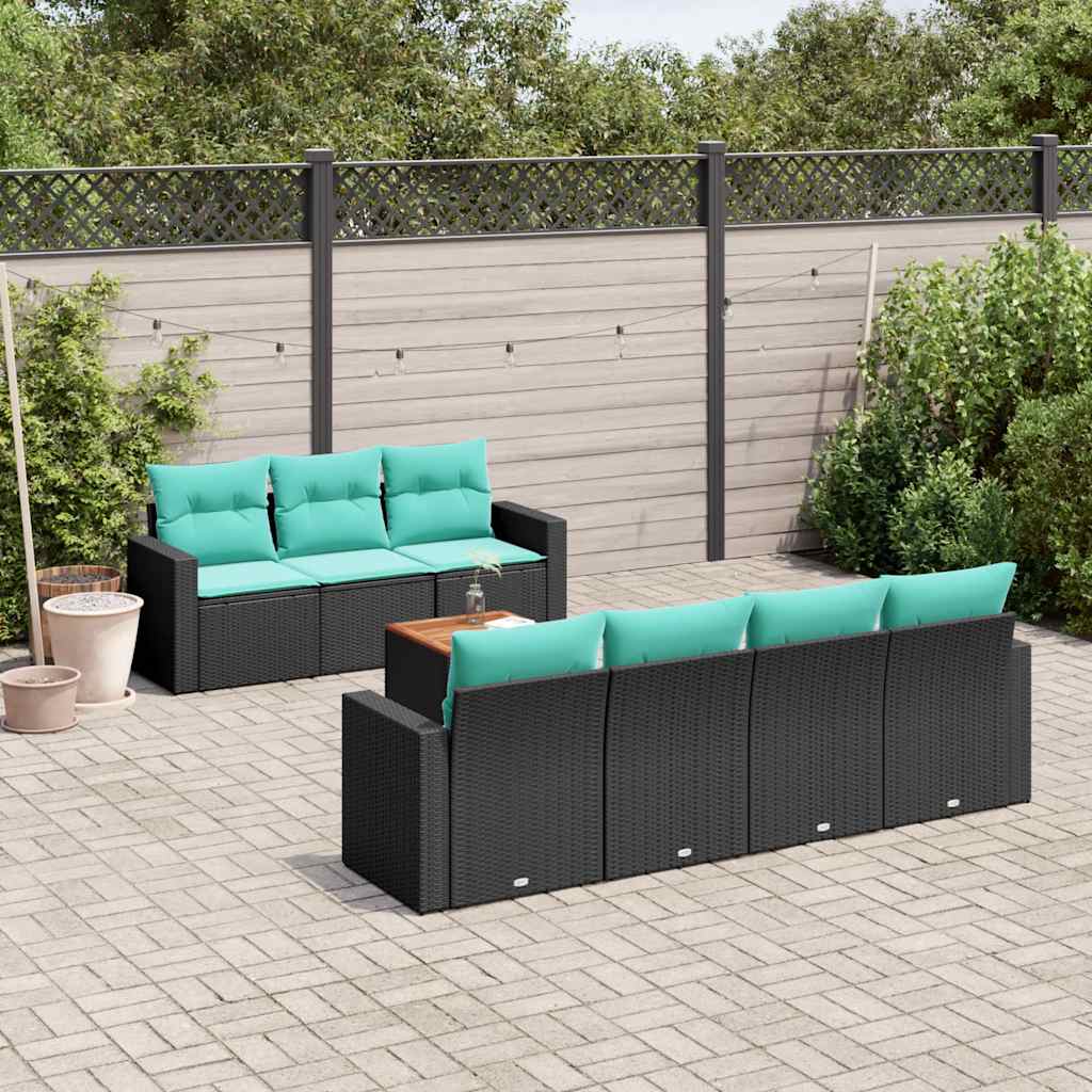vidaXL 8-delige Loungeset met kussens poly rattan grijs