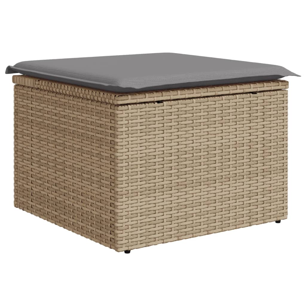 vidaXL 11-delige Loungeset met kussens poly rattan zwart