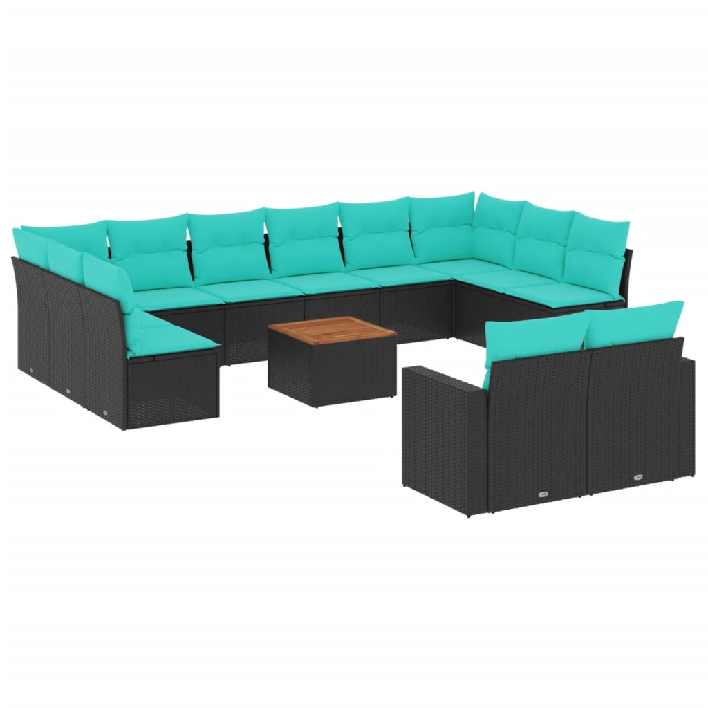 vidaXL 13-Piece Poly Rattan Lounge Set with Cushions Grey