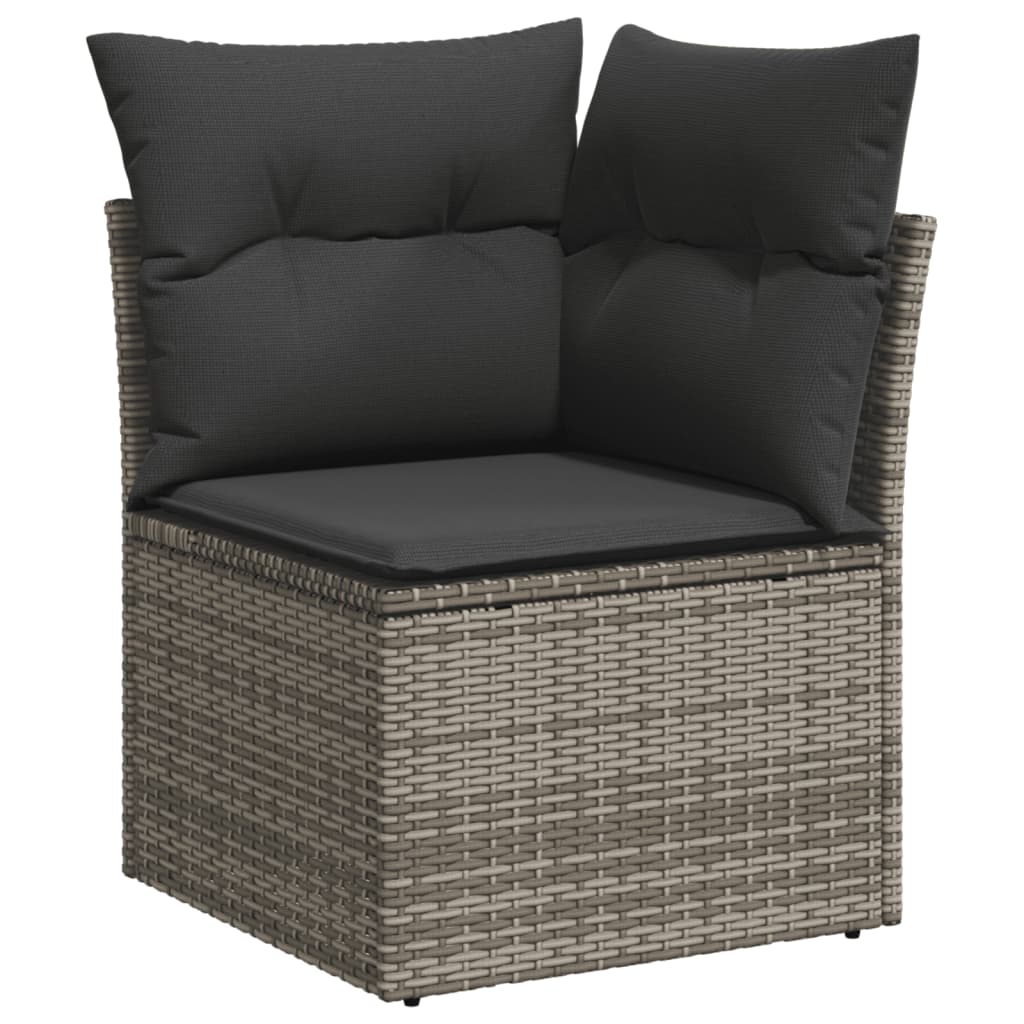 vidaXL 14-delige Loungeset met kussens poly rattan zwart
