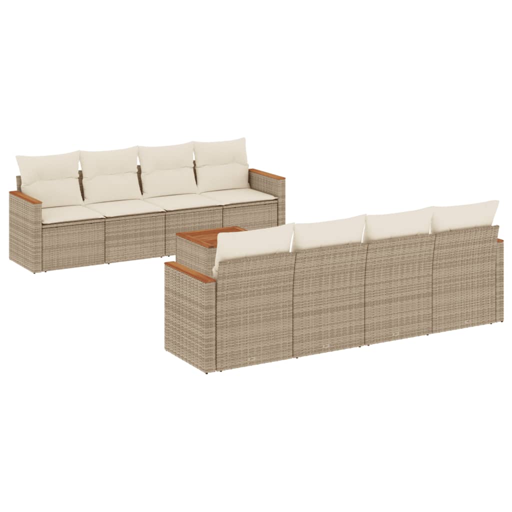 vidaXL 9-piece Lounge Set with cushions poly rattan black
