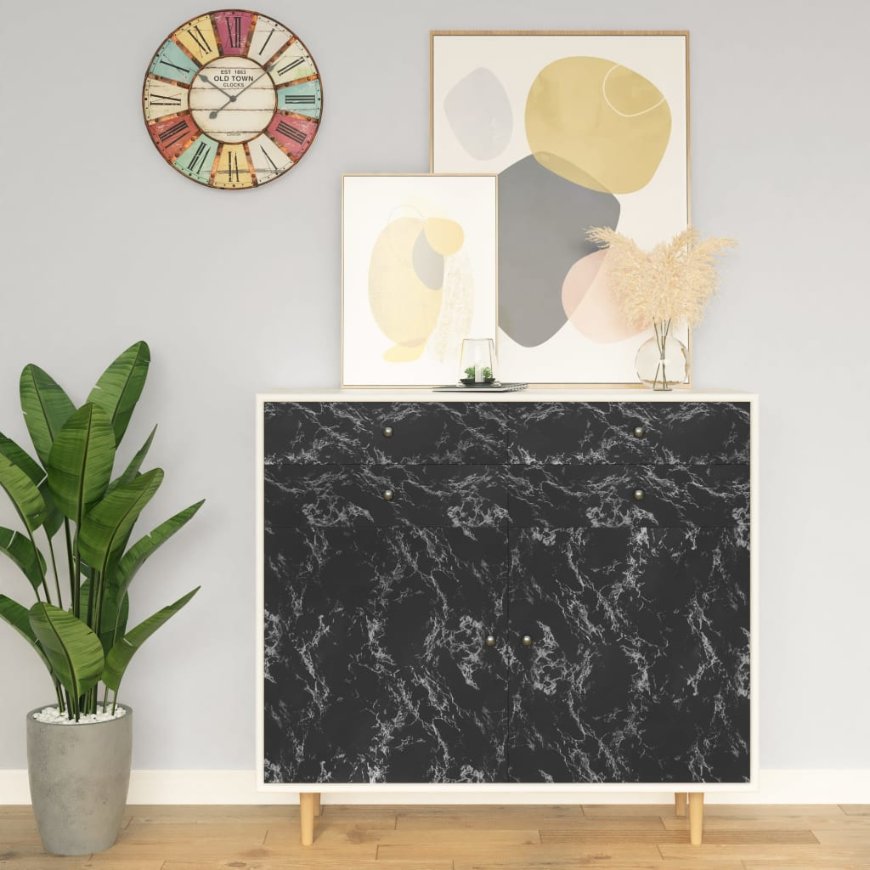 vidaXL Self-Adhesive Furniture Film 500x90 cm PVC Dark Wood Grain