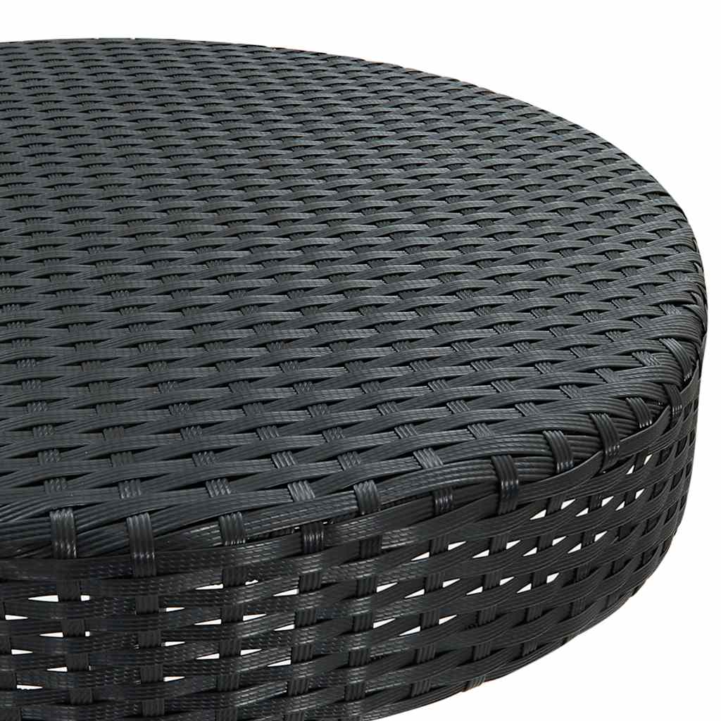 vidaXL 3-delige Tuinbarset met kussens poly rattan zwart