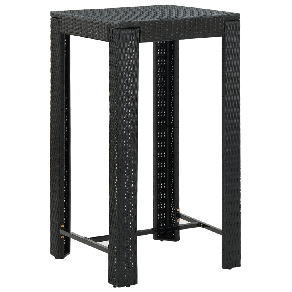 vidaXL 3-delige Tuinbarset met kussens poly rattan grijs