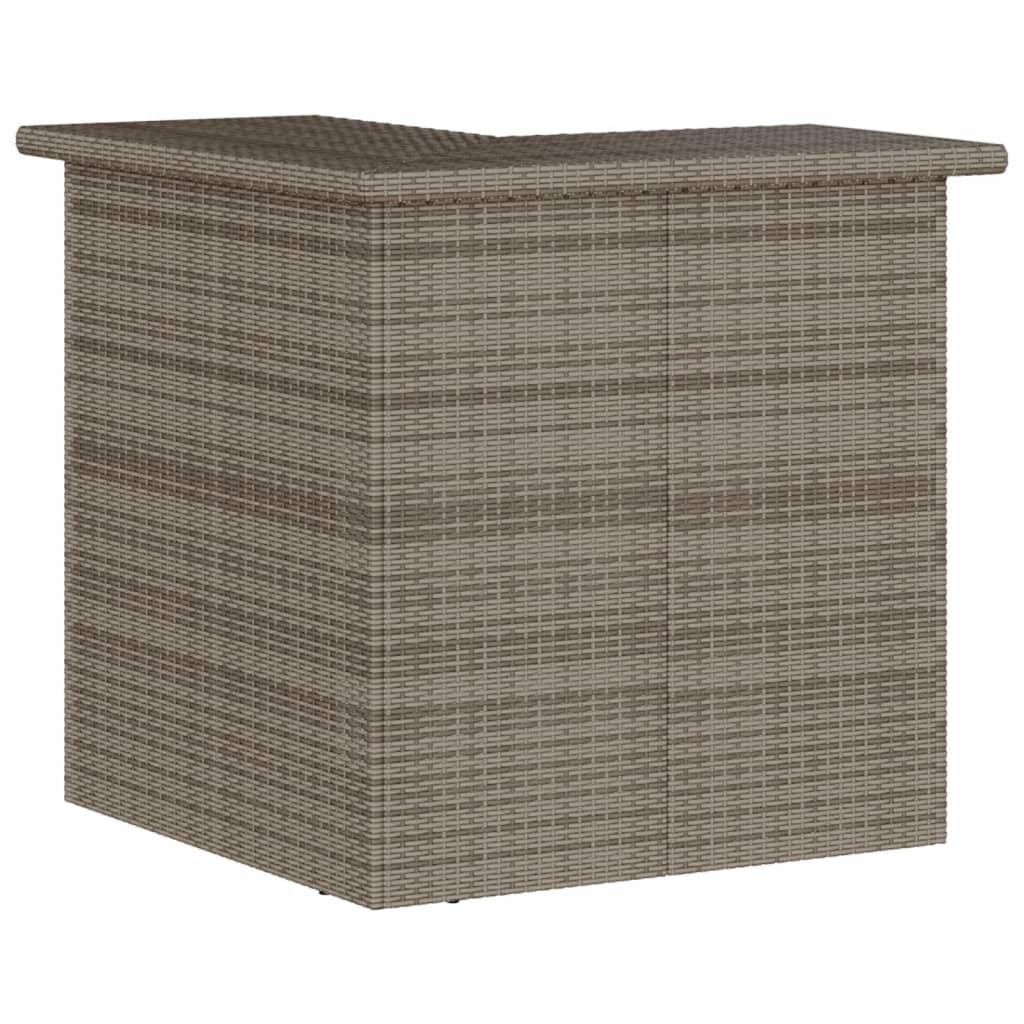 vidaXL 3-Piece Garden Bar Set with Cushions Poly Rattan Grey