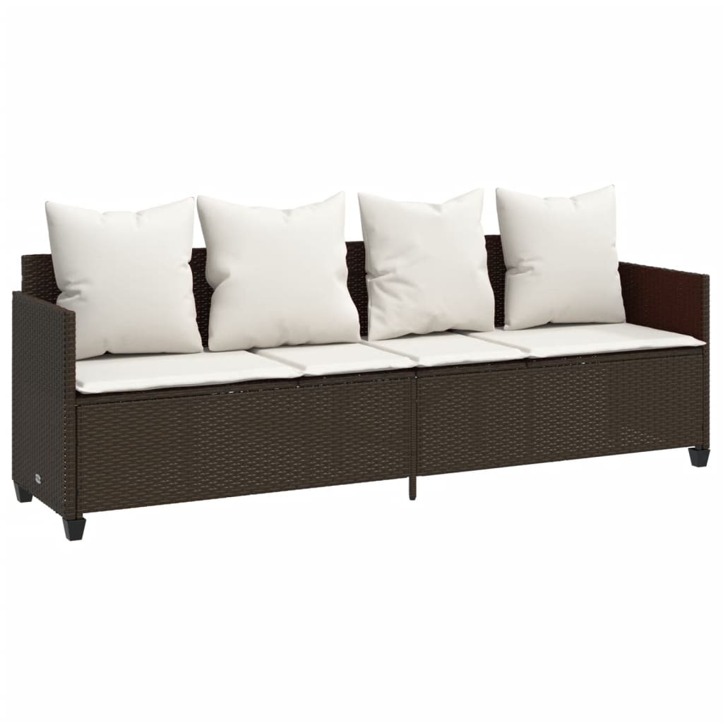 vidaXL 5-Piece Lounge Set with Cushions Poly Rattan Black