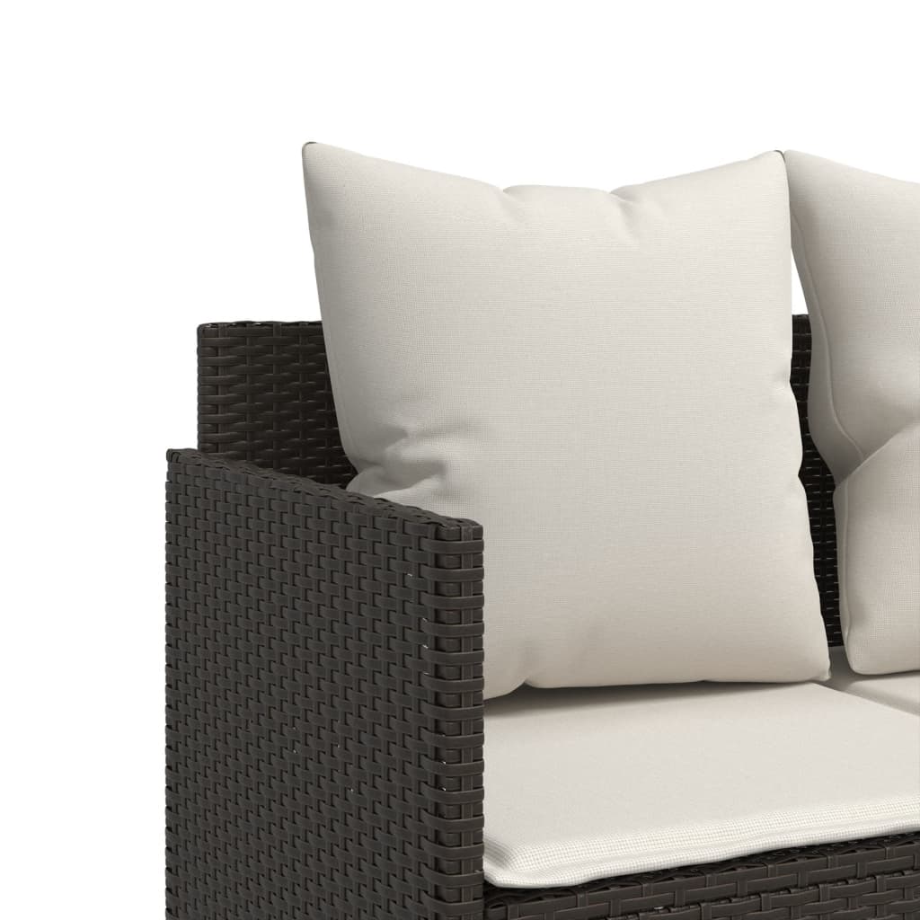 vidaXL 5-Piece Lounge Set with Cushions Poly Rattan Black