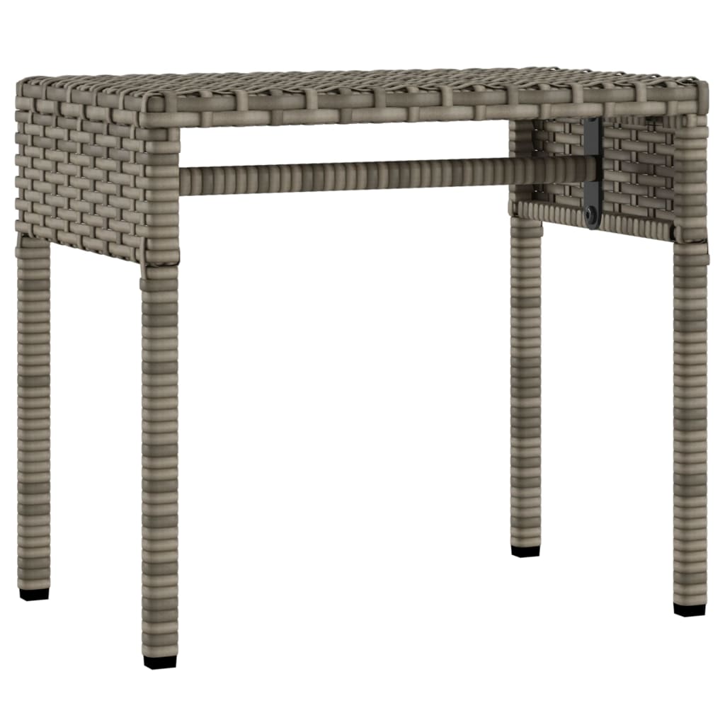 vidaXL Ligbedden 2 st met luifels en tafel poly rattan zwart