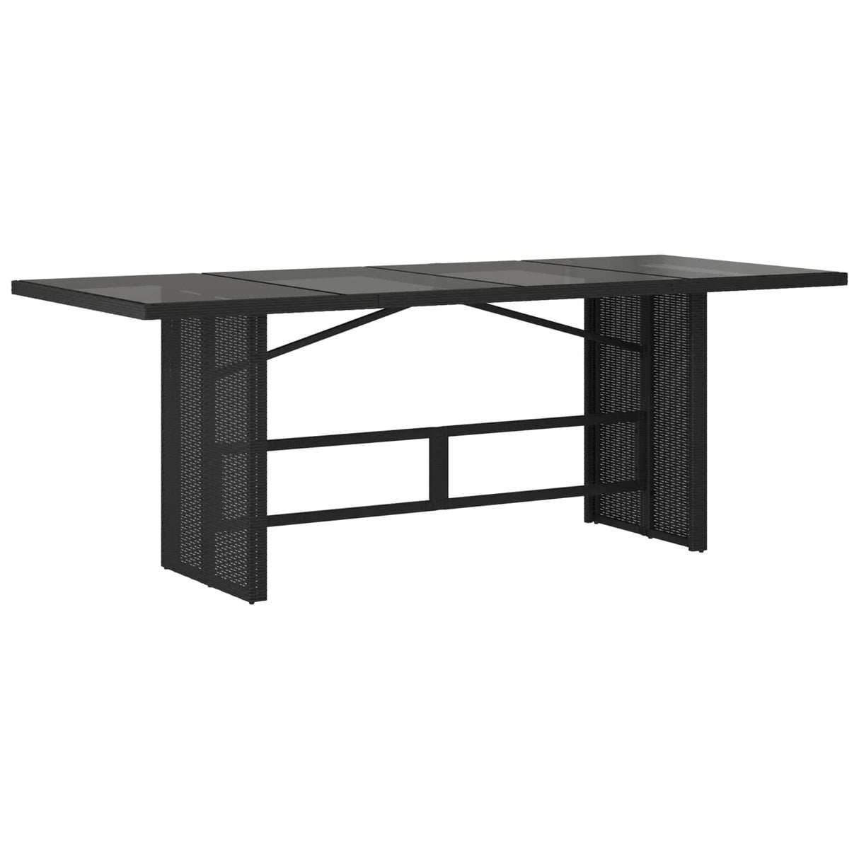vidaXL Garden Dining Set with Cushions 7 pcs Black Poly Rattan