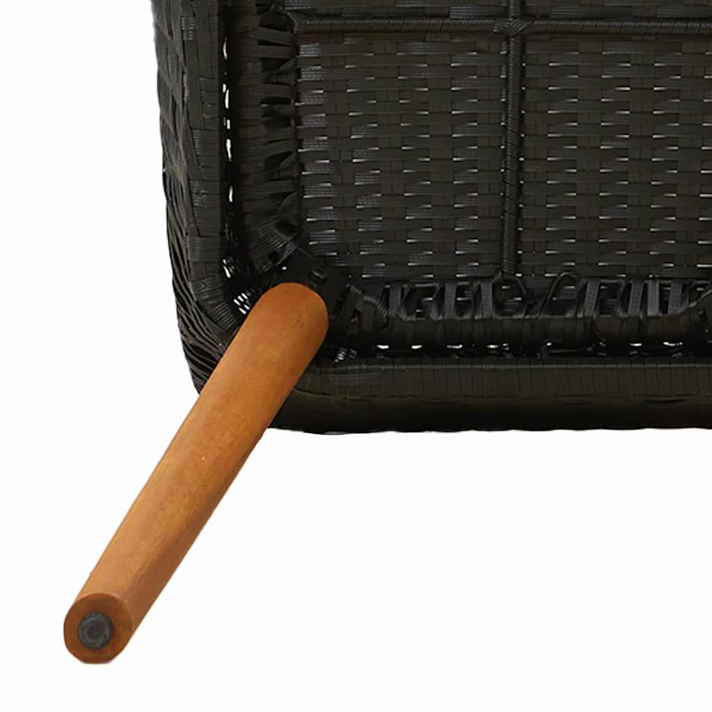 vidaXL Tuin Eettafel Set met kussen 3 pcs Zwart poly rattan