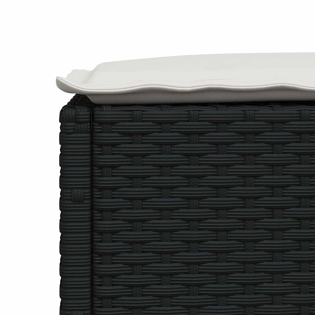 vidaXL 4-delige Loungeset met kussens poly rattan zwart
