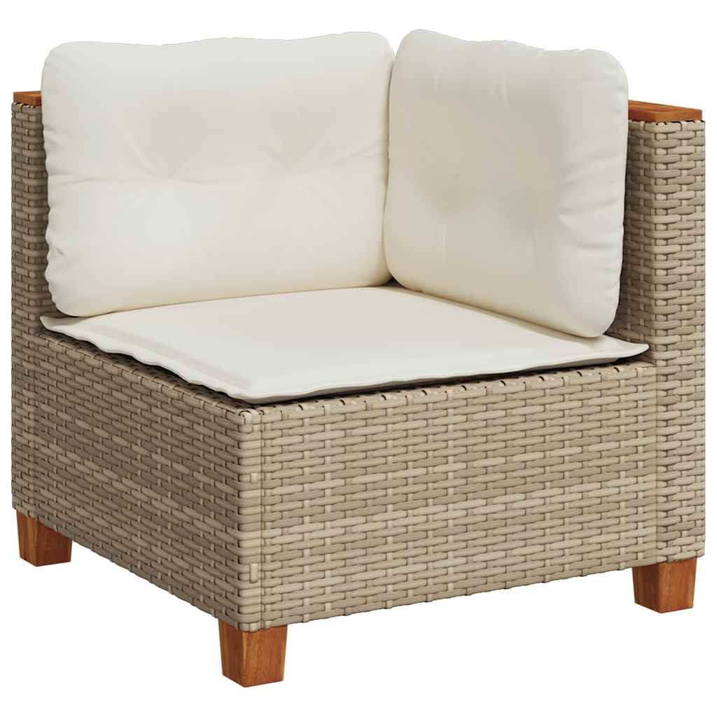 vidaXL 7-delige Loungeset met kussens poly rattan zwart