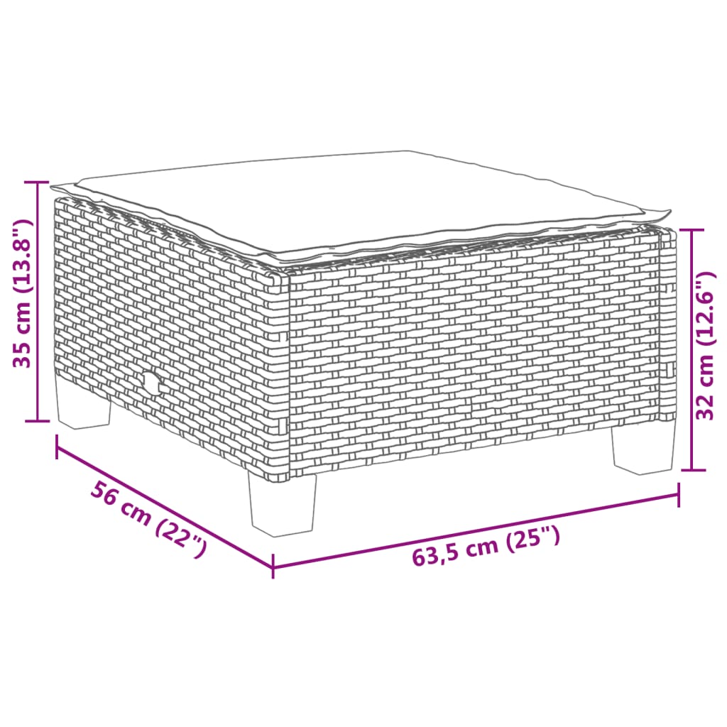 vidaXL 8-delige Loungeset met kussens poly rattan zwart