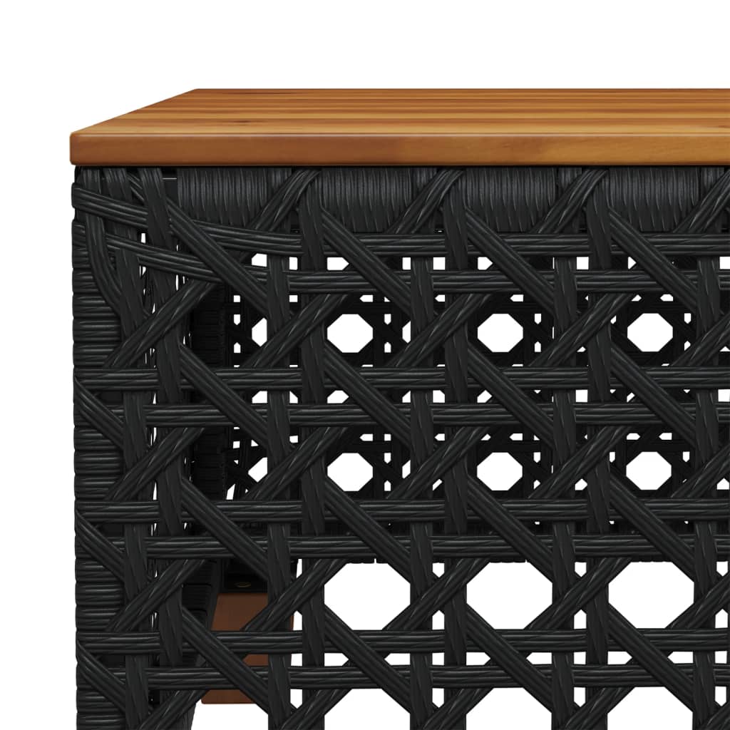 vidaXL 10-Piece Lounge Set with Cushions Poly Rattan Black
