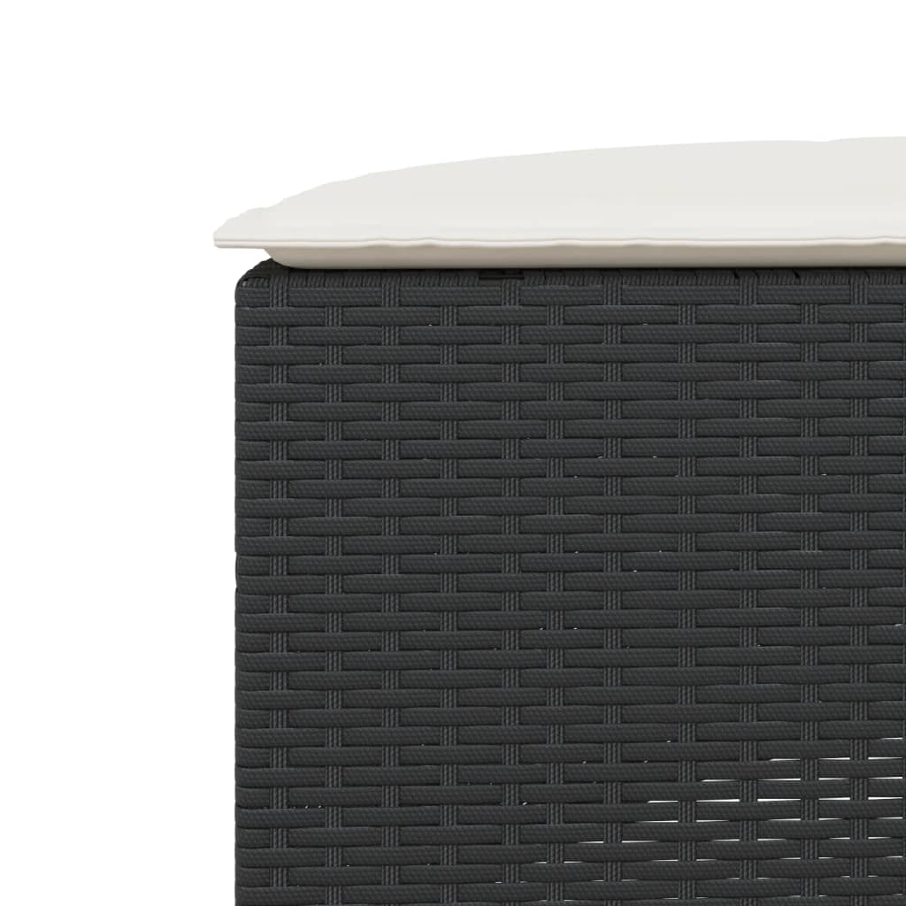 vidaXL 2-delige Loungeset halfrond poly rattan zwart
