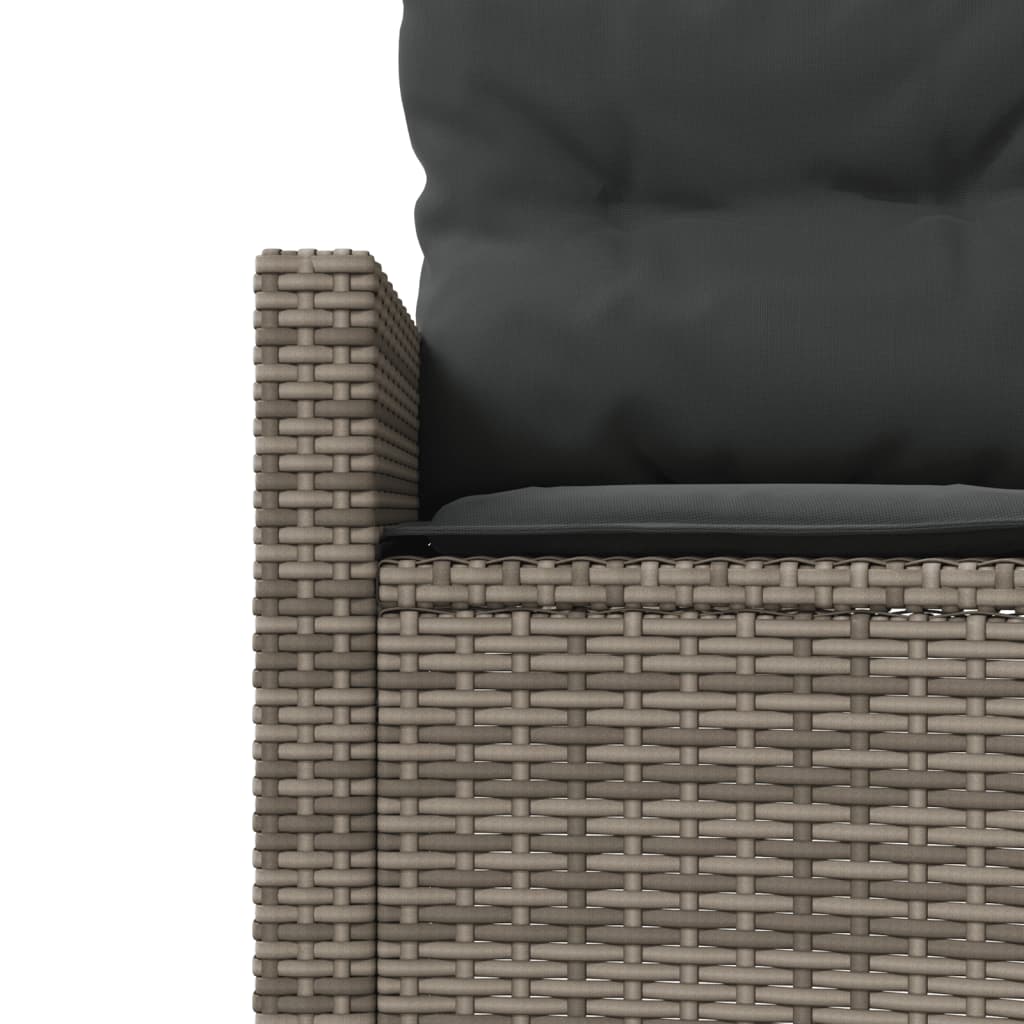 vidaXL 2-Piece Half-Round Poly Rattan Lounge Set Black