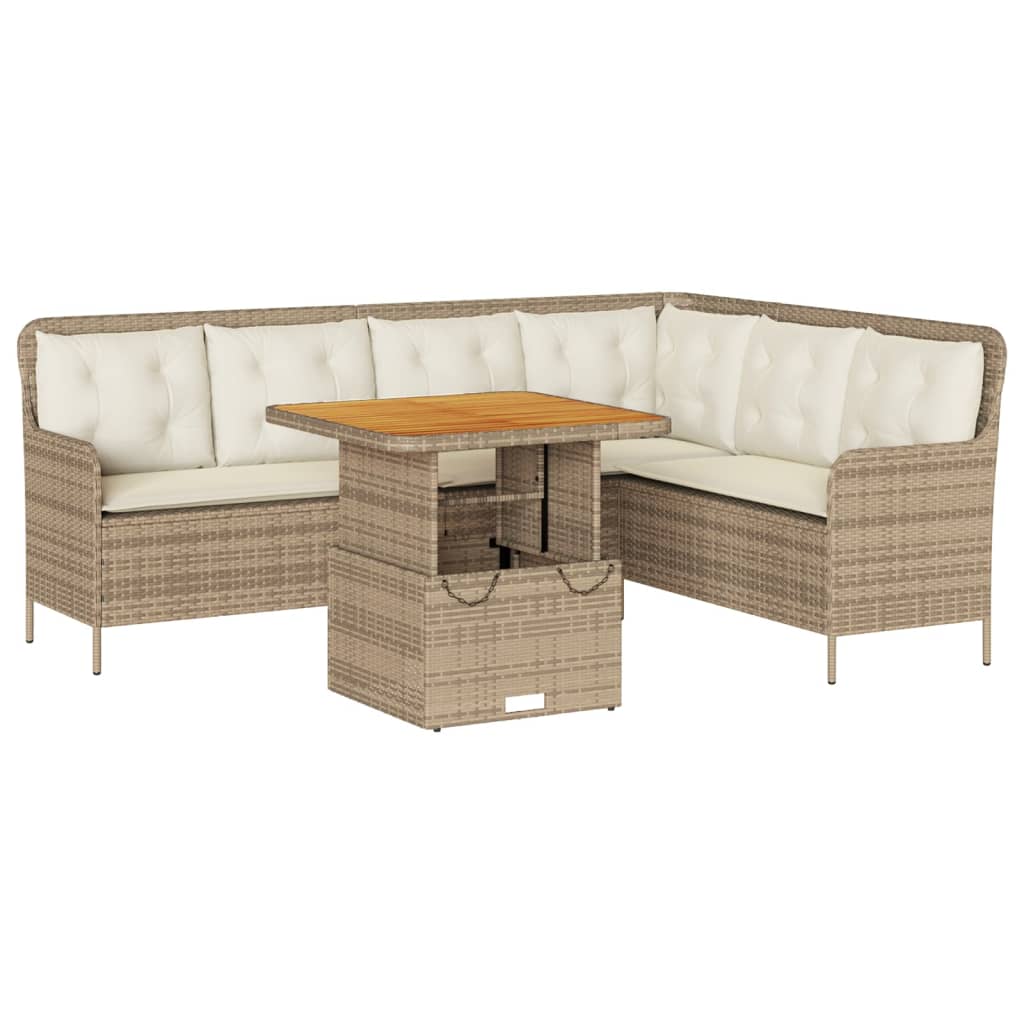 vidaXL 2-delige Loungeset met kussens poly rattan zwart