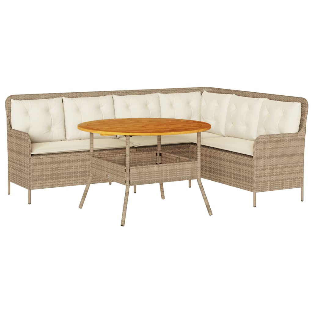 vidaXL 2-delige Loungeset met kussens poly rattan zwart