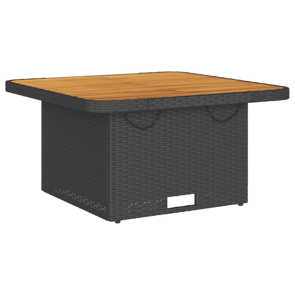 vidaXL 4-delige Loungeset met kussens poly rattan zwart