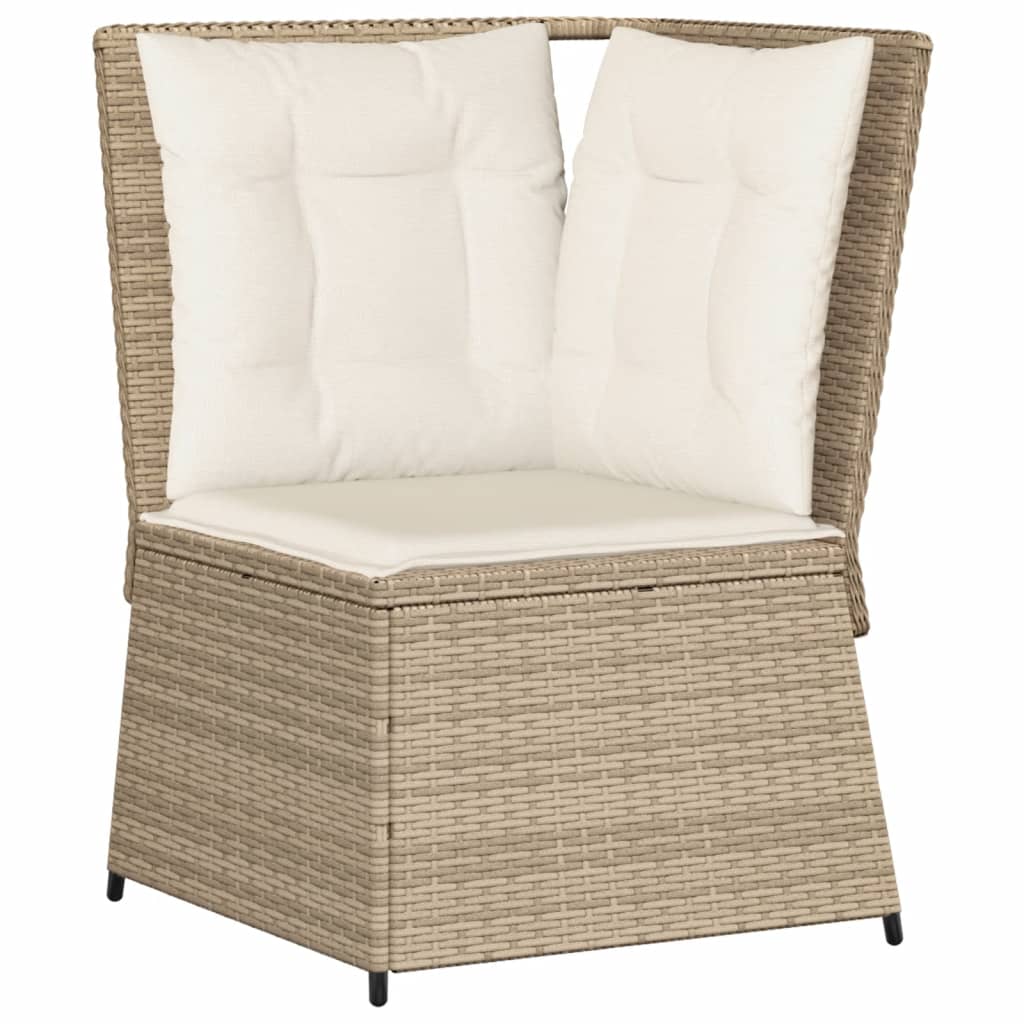 vidaXL 6-delige Loungeset met kussens poly rattan grijs