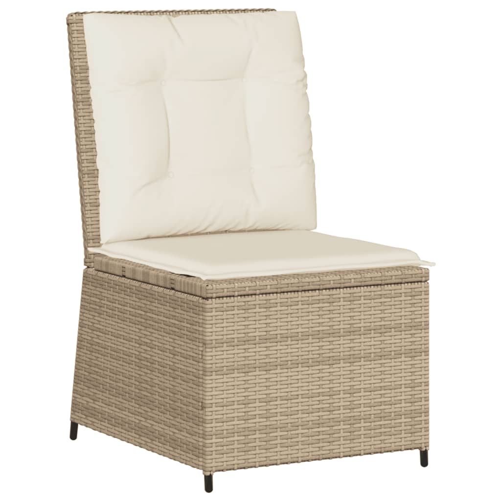 vidaXL 5-delige Loungeset met kussens poly rattan beige