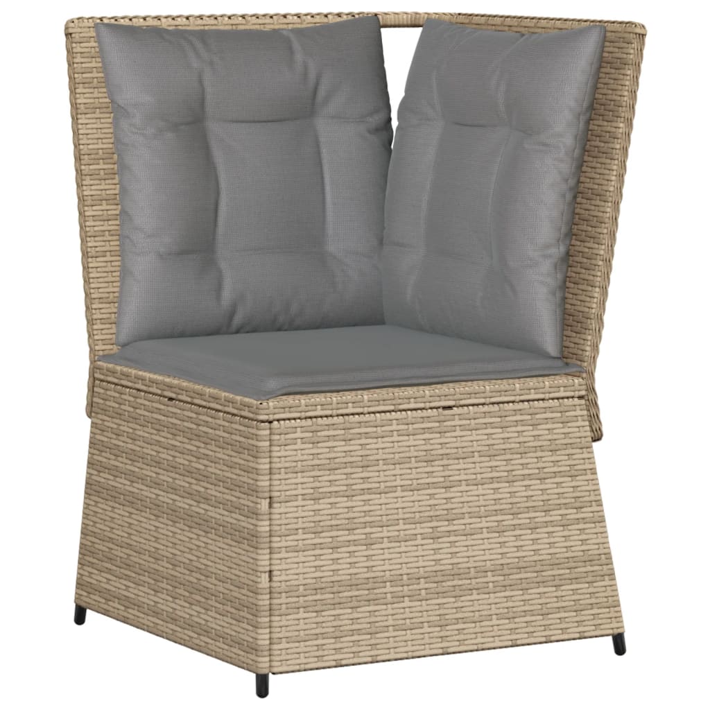 vidaXL 7-delige Loungeset met kussens poly rattan zwart