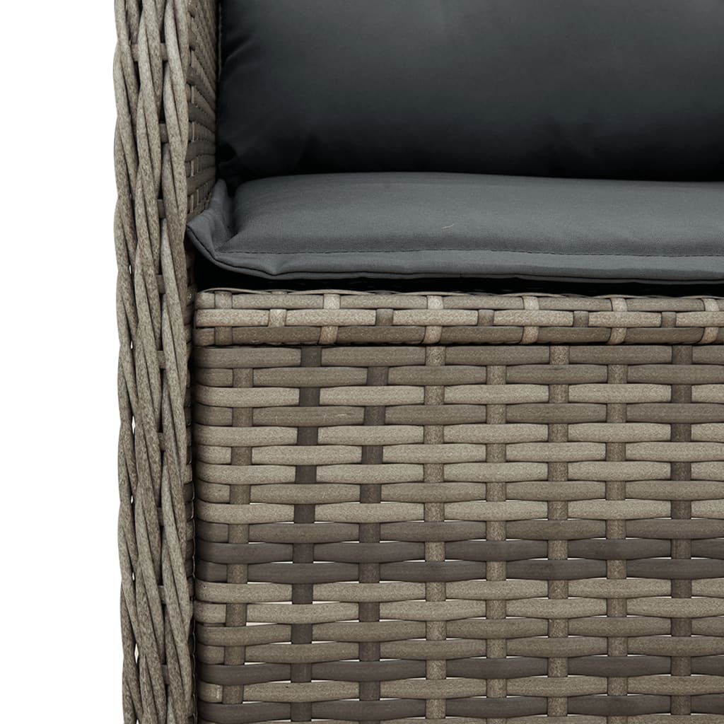 vidaXL 7-delige Loungeset met kussens poly rattan zwart
