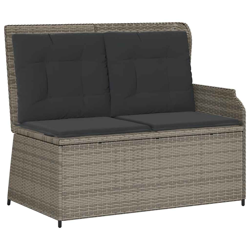 vidaXL 3-delige Loungeset met kussens poly rattan zwart