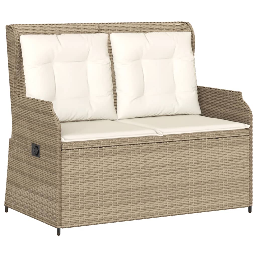 vidaXL 3-delige Loungeset met kussens poly rattan zwart