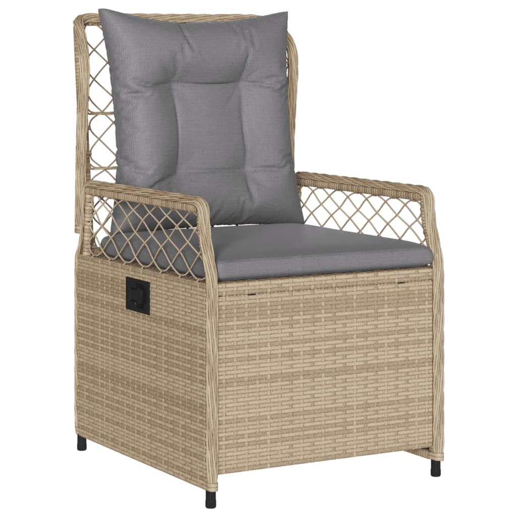 vidaXL 3-delige Tuinset met kussens poly rattan zwart