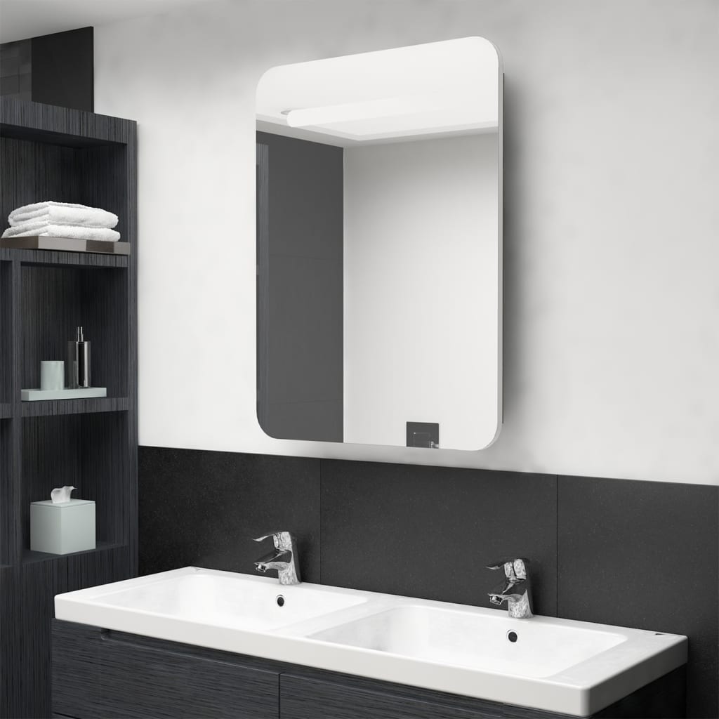 vidaXL Badkamerkast met spiegel en LED 60x11x80 cm
