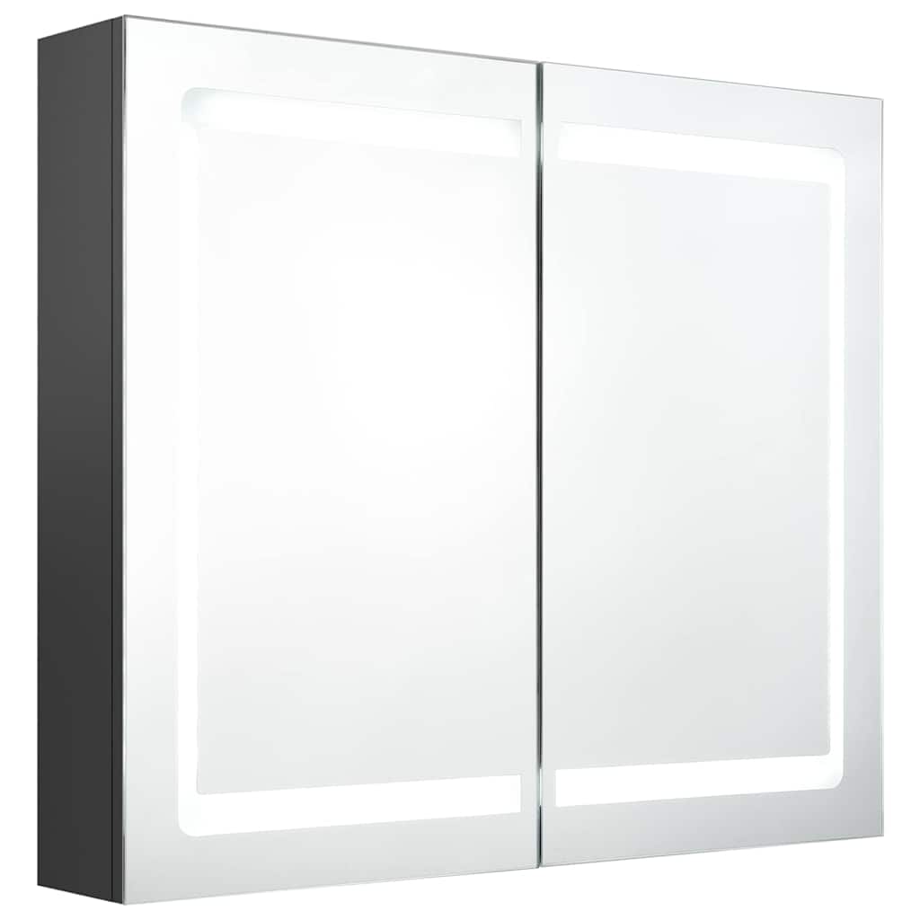 vidaXL Badkamerkast met spiegel en LED 80x12x68 cm betongrijs