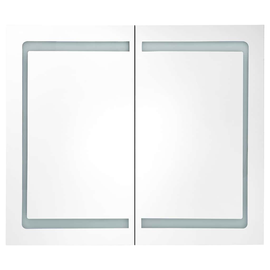 vidaXL Badkamerkast met spiegel en LED 80x12x68 cm betongrijs