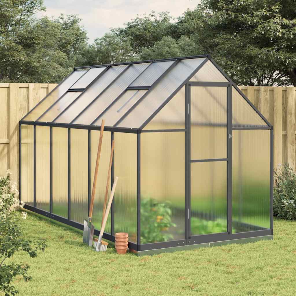 vidaXL Tuinkas met basisframe 224x169x202 cm aluminium zilverkleurig