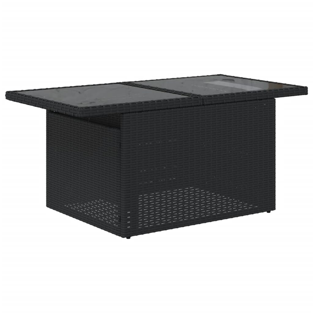 vidaXL 7-delige Loungeset met kussens poly rattan zwart