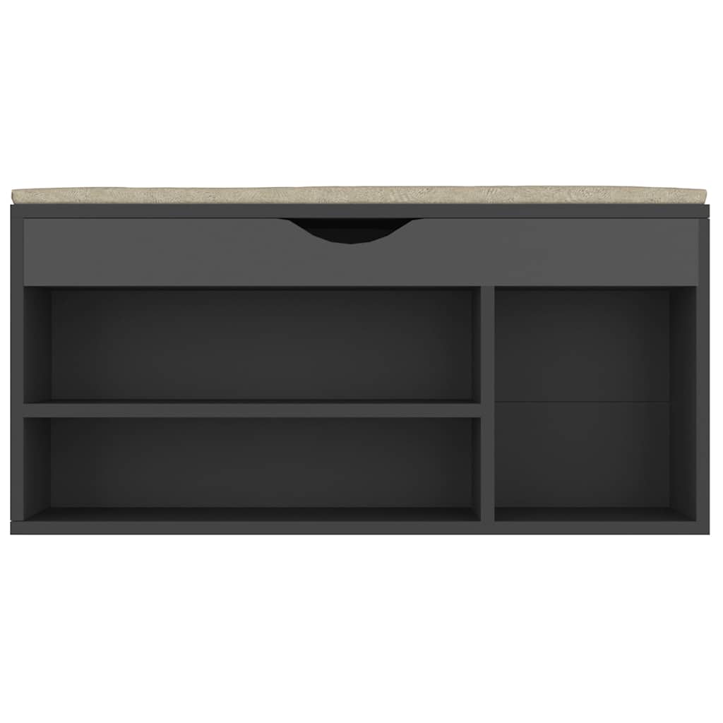vidaXL Schoenenbank met kussen 104x30x49 cm bewerkt hout wit