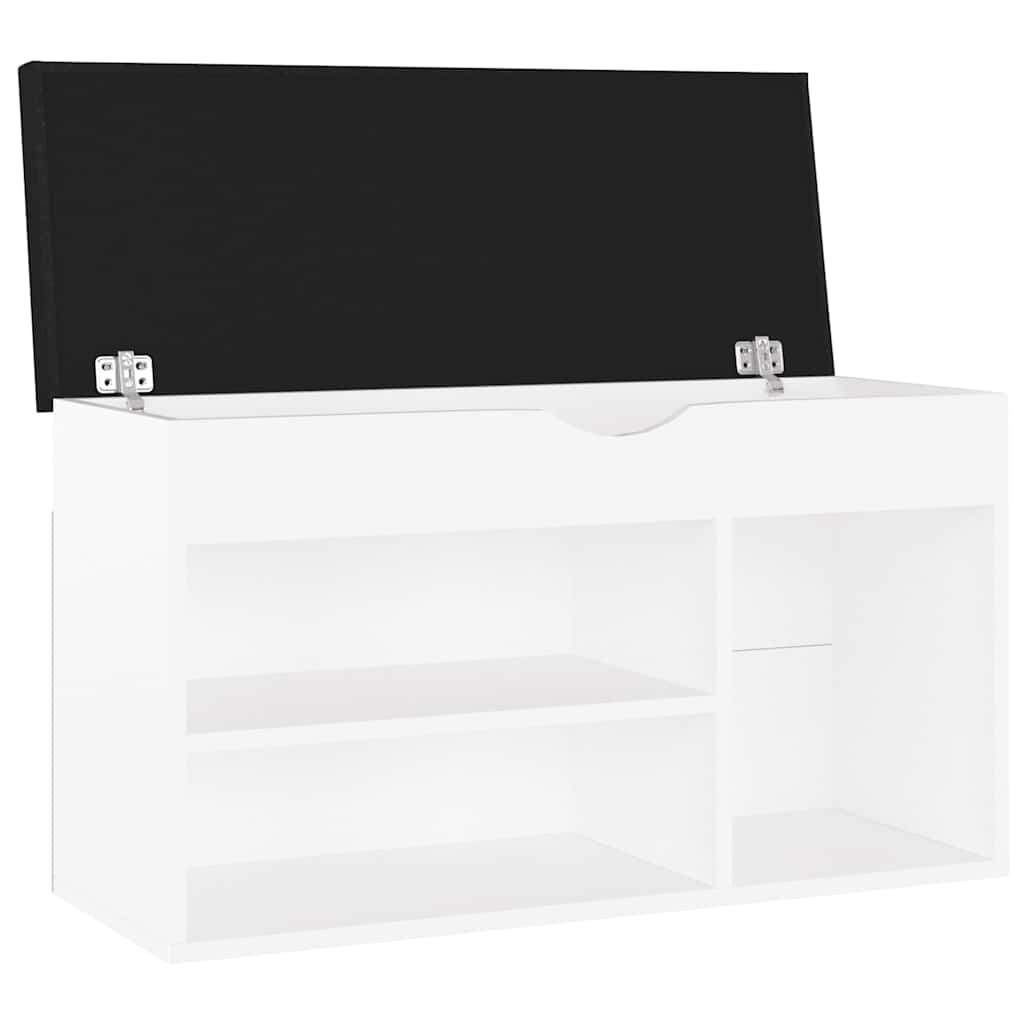 vidaXL Shoe Bench with Cushion 80x30x47 cm Engineered Wood White