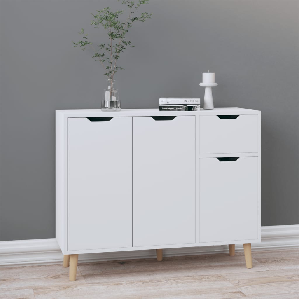 vidaXL Dressoir 90x30x72 bewerkt hout zwart