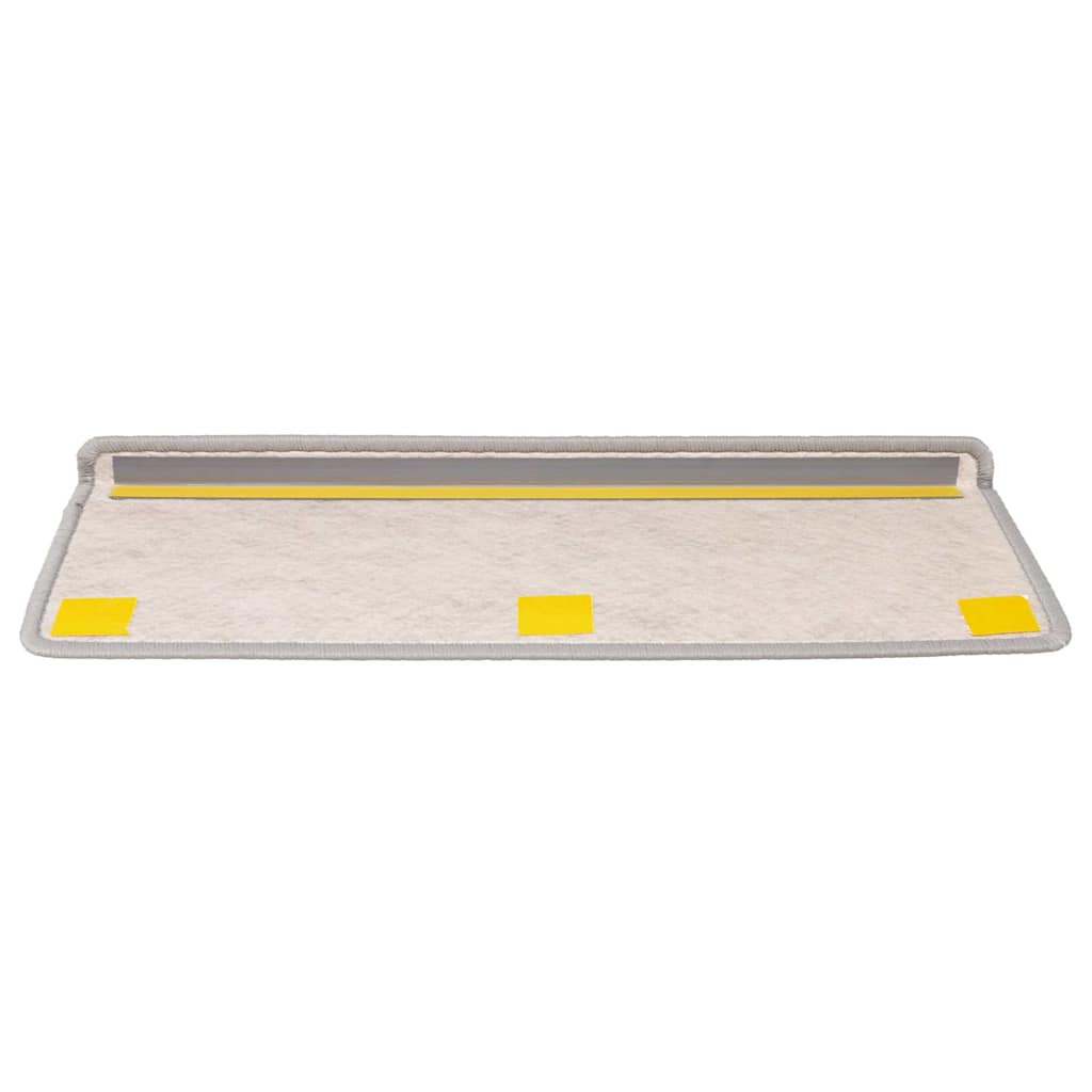 vidaXL Trapmatten zelfklevend 15 st sisal-look 65x21x4 cm platinakleur